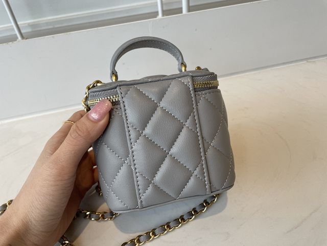 CC original lambskin small vanity with chain AP2198 grey