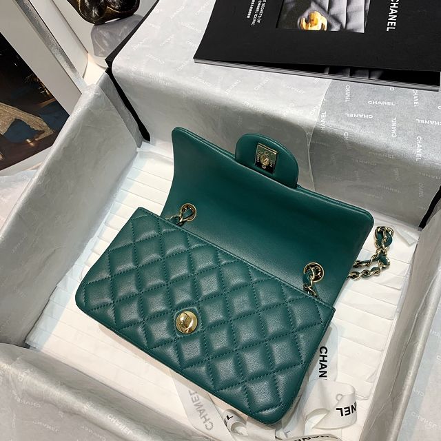 CC original lambskin mini flap bag A69900 green