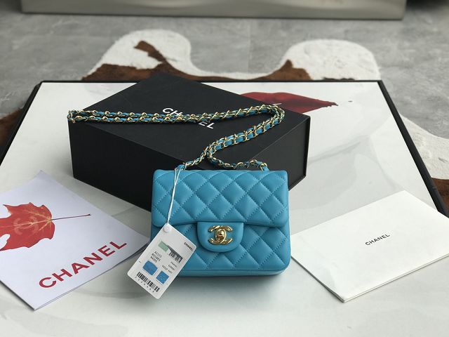 CC original lambskin super mini flap bag A35200 blue