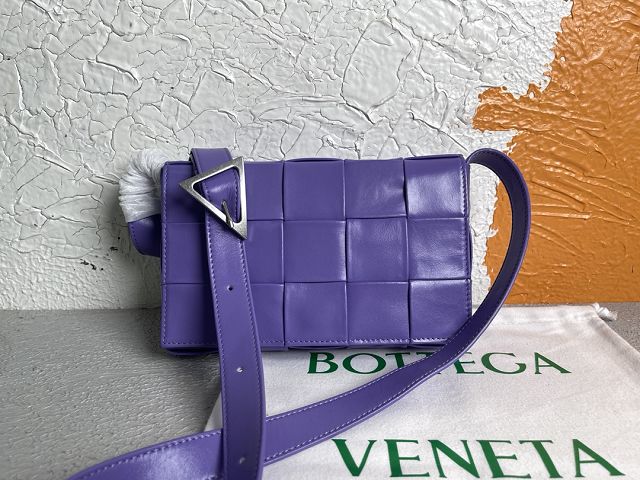 BV original aged calfskin cassette crossbody bag 667298 purple