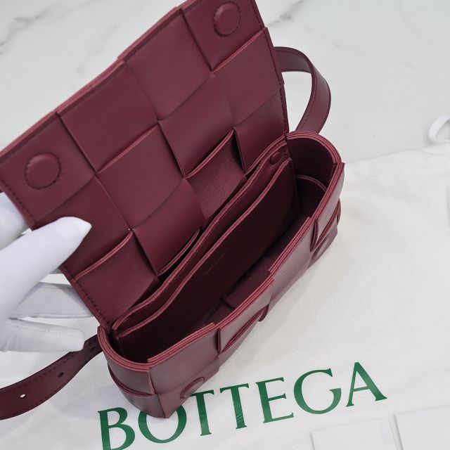 BV original lambskin cassette belt bag 639367 bordeaux