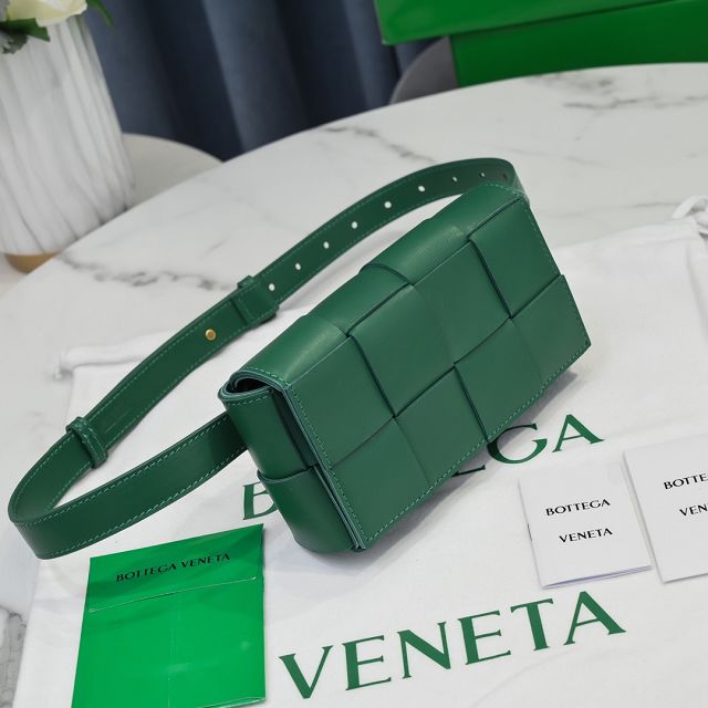 BV original lambskin cassette belt bag 639367 racing green