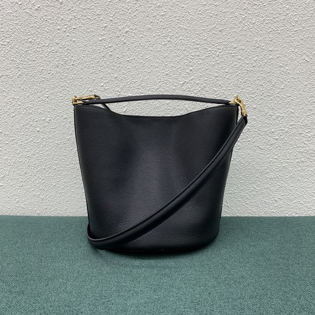 Celine original calfskin bucket 16 bag 195573 black