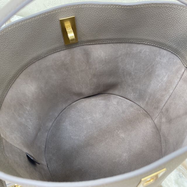 Celine original calfskin bucket 16 bag 195573 grey