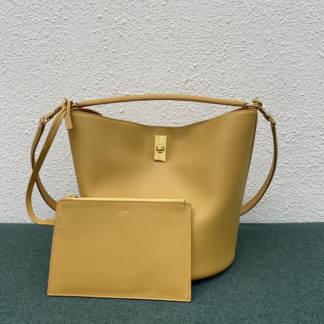 Celine original calfskin bucket 16 bag 195573 yellow