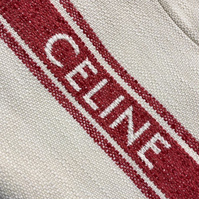 Celine original textile cabas 192172 white&red
