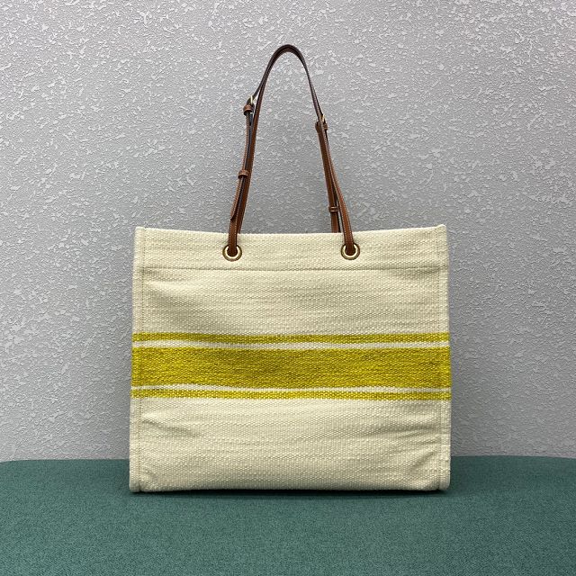 Celine original textile cabas 192172 white&yellow