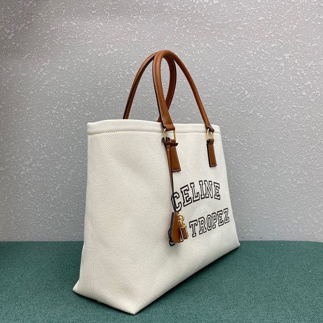 Celine original textile cabas tote 190062 white