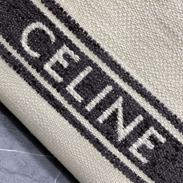 Celine original textile cabas tote 190062 white&black
