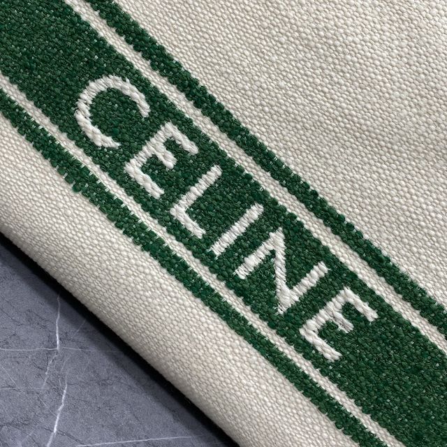 Celine original textile cabas tote 190062 white&green