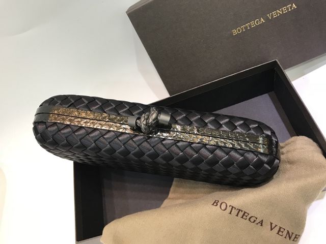 BV original silk&snakeskin knot clutch 202031-2 black