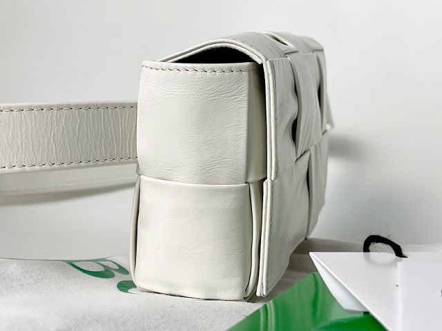 BV original paper calfskin cassette belt bag 651053 white