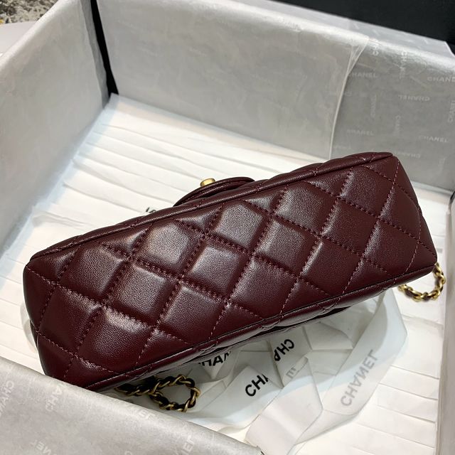 CC original lambskin flap bag AS1787 bordeaux