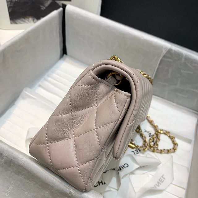 CC original lambskin flap bag AS1787 light pink