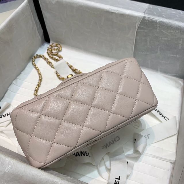 CC original lambskin small flap bag AS1786 light pink