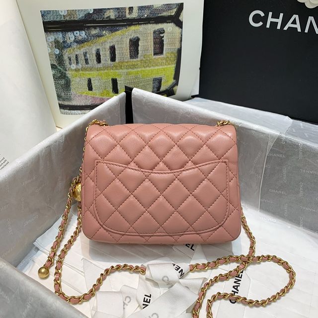 CC original lambskin small flap bag AS1786 pink