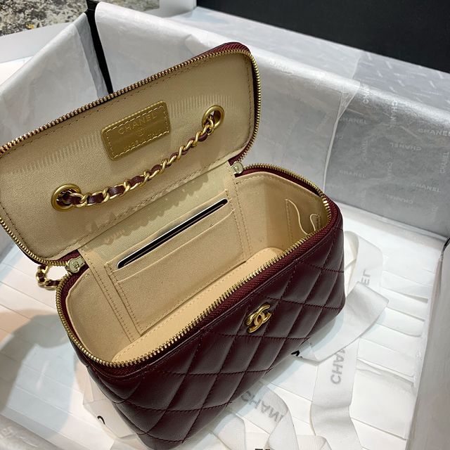 CC original lambskin small vanity with chain AP1341 bordeaux