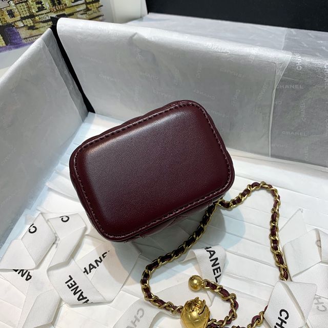 CC original lambskin small vanity with chain AP1447 bordeaux