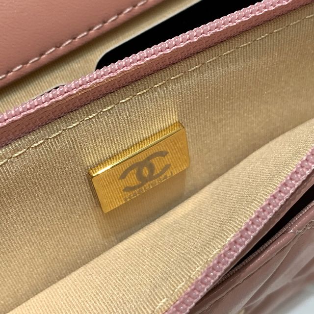 CC original lambskin wallet on chain AP1450 pink