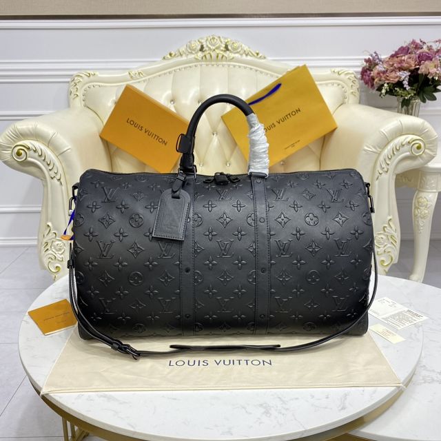 Louis vuitton original monogram calfskin keepall 50 M57964 black