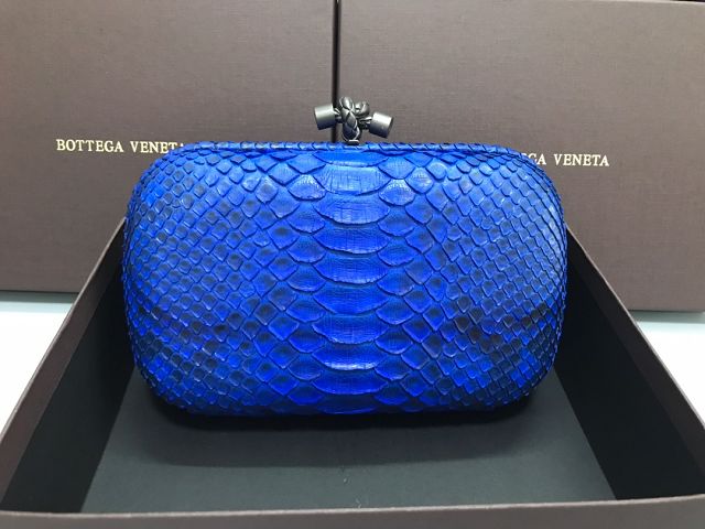 BV original python leather knot clutch 113085 blue