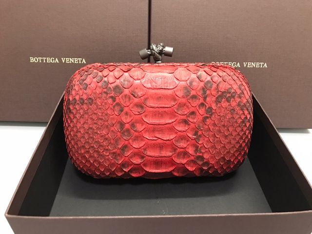 BV original python leather knot clutch 113085 red