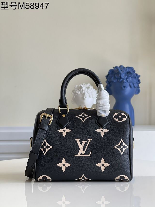 Louis vuitton original monogram calfskin speedy 25 M58947 black