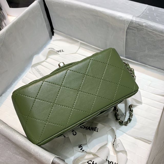 CC original lambskin mini flap bag A35200 green