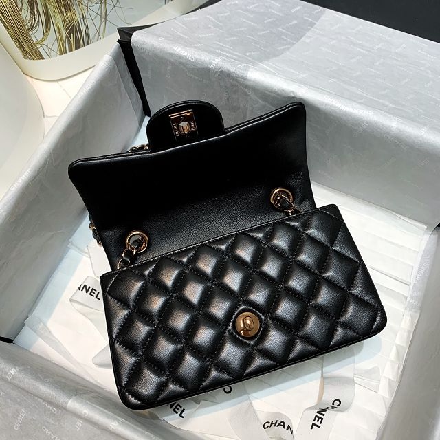 CC original lambskin mini flap bag A69900 black(rose gold)