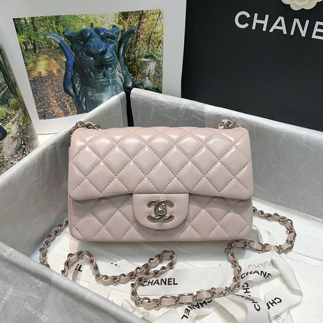 CC original lambskin mini flap bag A69900 light pink