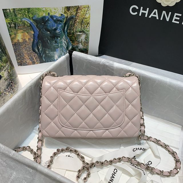 CC original lambskin mini flap bag A69900 light pink