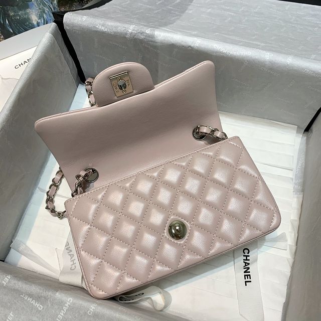 CC original lambskin mini flap bag A69900 light pink