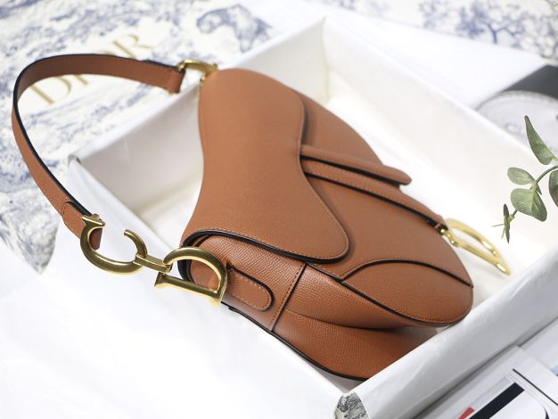 Dior original grained calfskin saddle bag M0446 caramel