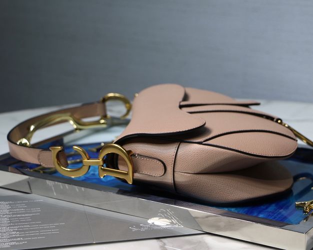 Dior original grained calfskin saddle bag M0446 nude