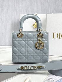 Dior original patent calfskin small my ABCdior bag M0538 light blue