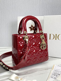 Dior original patent calfskin small my ABCdior bag M0538 red