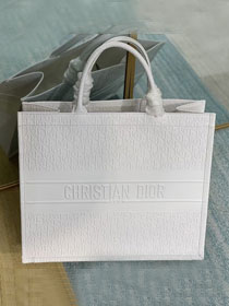 Dior original calfskin book tote oblique bag M1286 white
