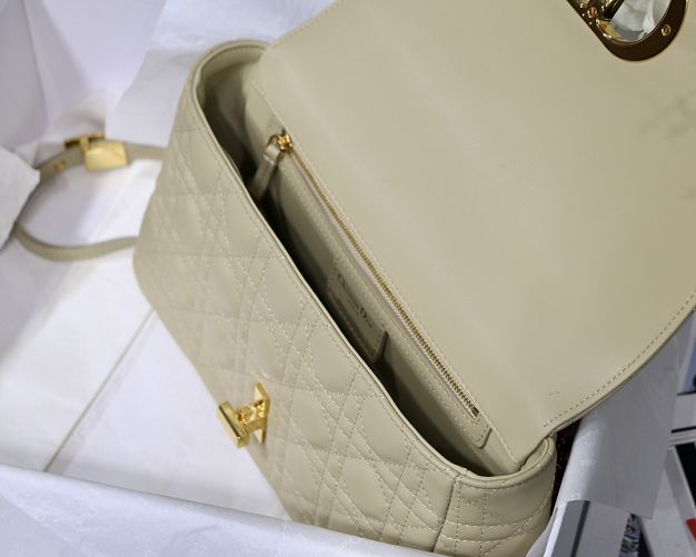 Dior original calfskin medium caro bag M9242 beige