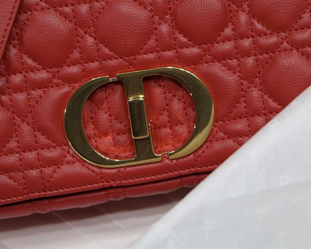 Dior original calfskin medium caro bag M9242 red