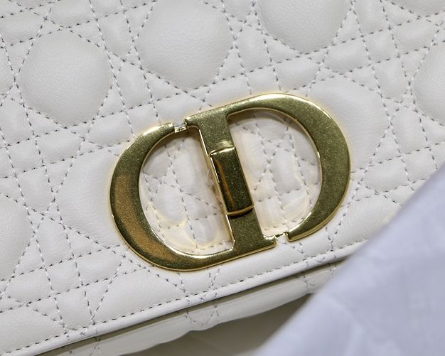 Dior original calfskin medium caro bag M9242 white