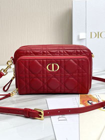 Dior original calfskin caro double pouch S5037 red