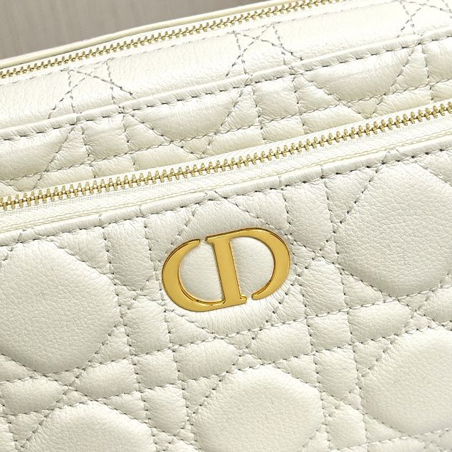 Dior original calfskin caro double pouch S5037 white