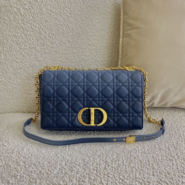 Dior original calfskin large caro bag M9243 blue