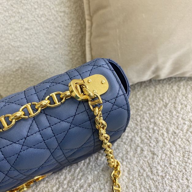 Dior original calfskin large caro bag M9243 blue