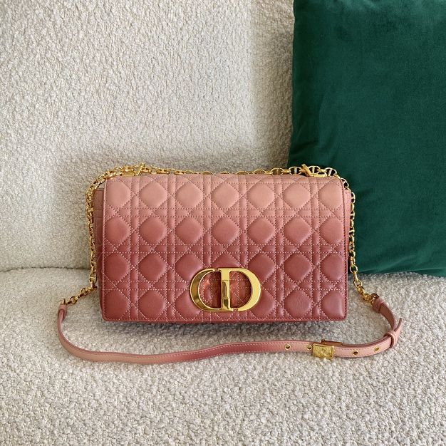 Dior original calfskin large caro bag M9243 pink