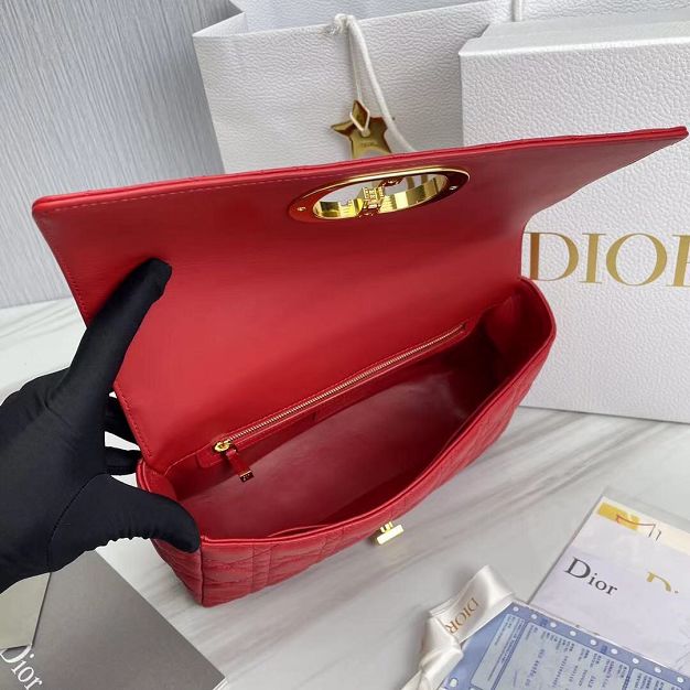 Dior original calfskin large caro bag M9243 red