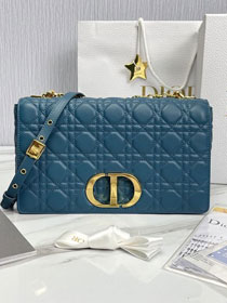 Dior original calfskin large caro bag M9243 steel blue