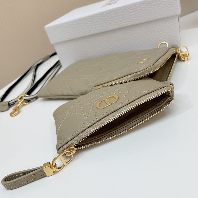 Dior original calfskin multifunctional pouch S5036 apricot