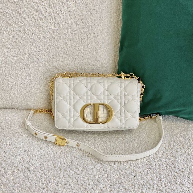 Dior original calfskin small caro bag M9241 white