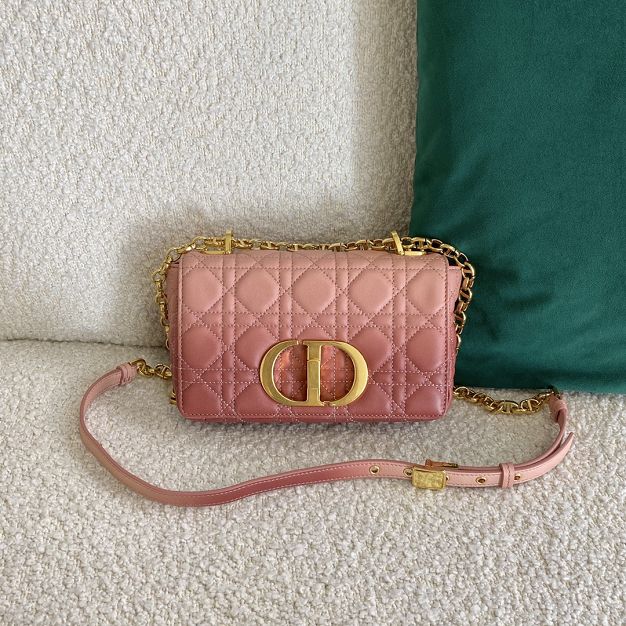 Dior original calfskin small caro bag M9241 pink